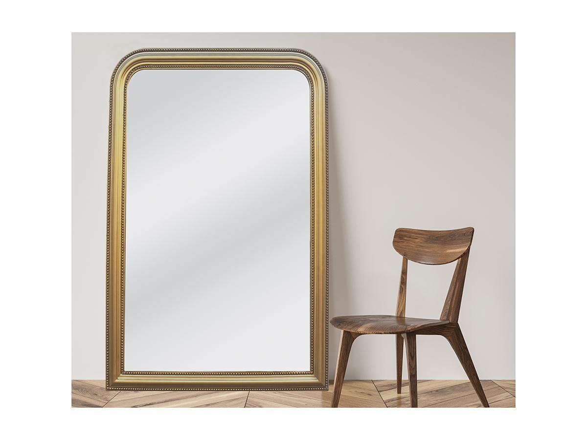 OZAIA Miroir style vintage en bois de paulownia HELOISE Doré effet laiton  
