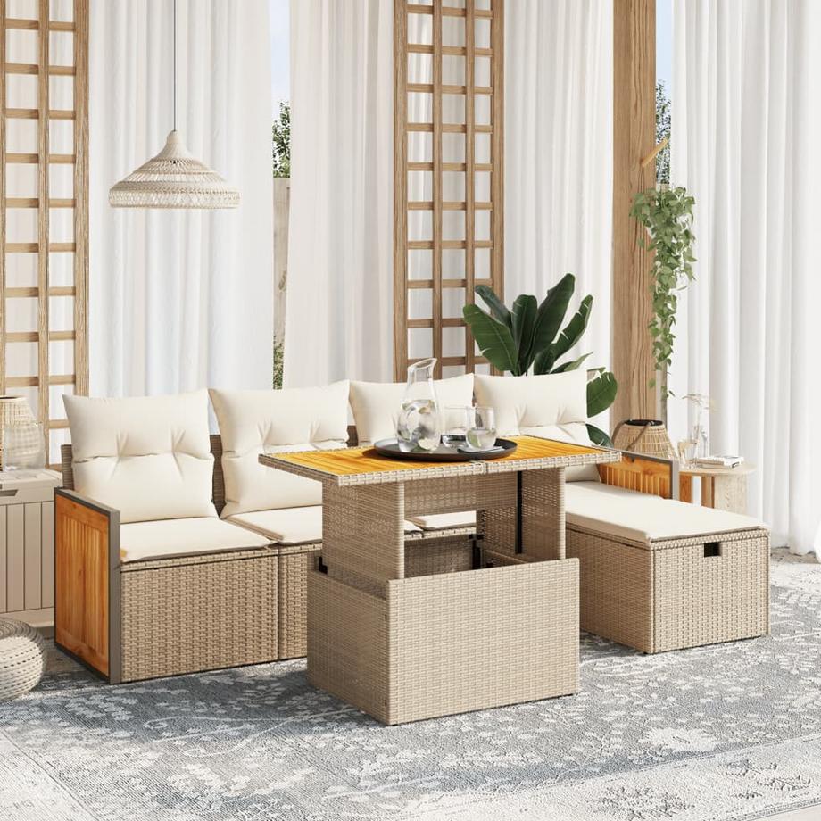 VidaXL set divano da giardino Polirattan  