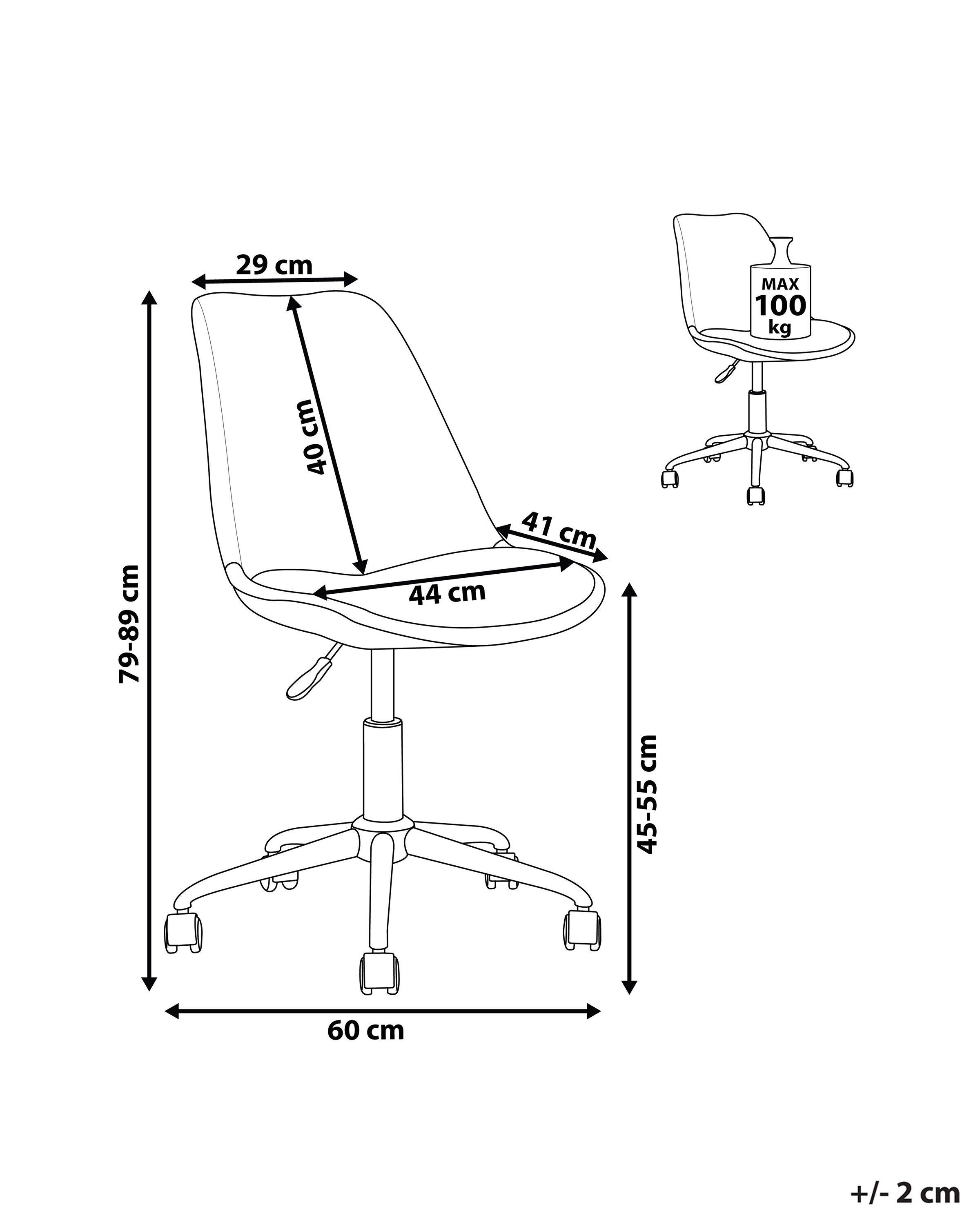 Beliani Chaise de bureau en Cuir PU Moderne DAKOTA  