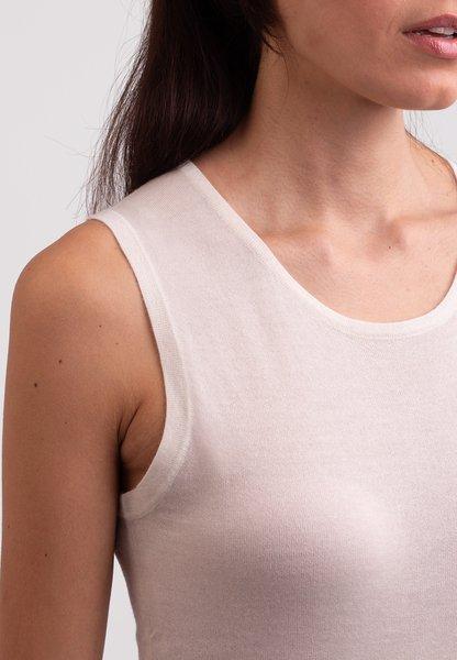 CASH-MERE.CH Ärmelloses Rundhals-Top  