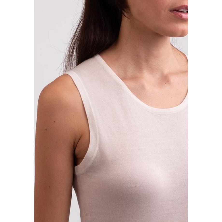 CASH-MERE.CH Ärmelloses Rundhals-Top  