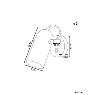 Beliani Set mit 2 Lampen aus Metall Modern TYRIA  