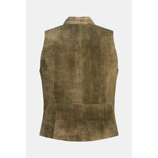 JP1880  Gilet traditionnel bavarois. Cuir suédé de chèvre, col montant 