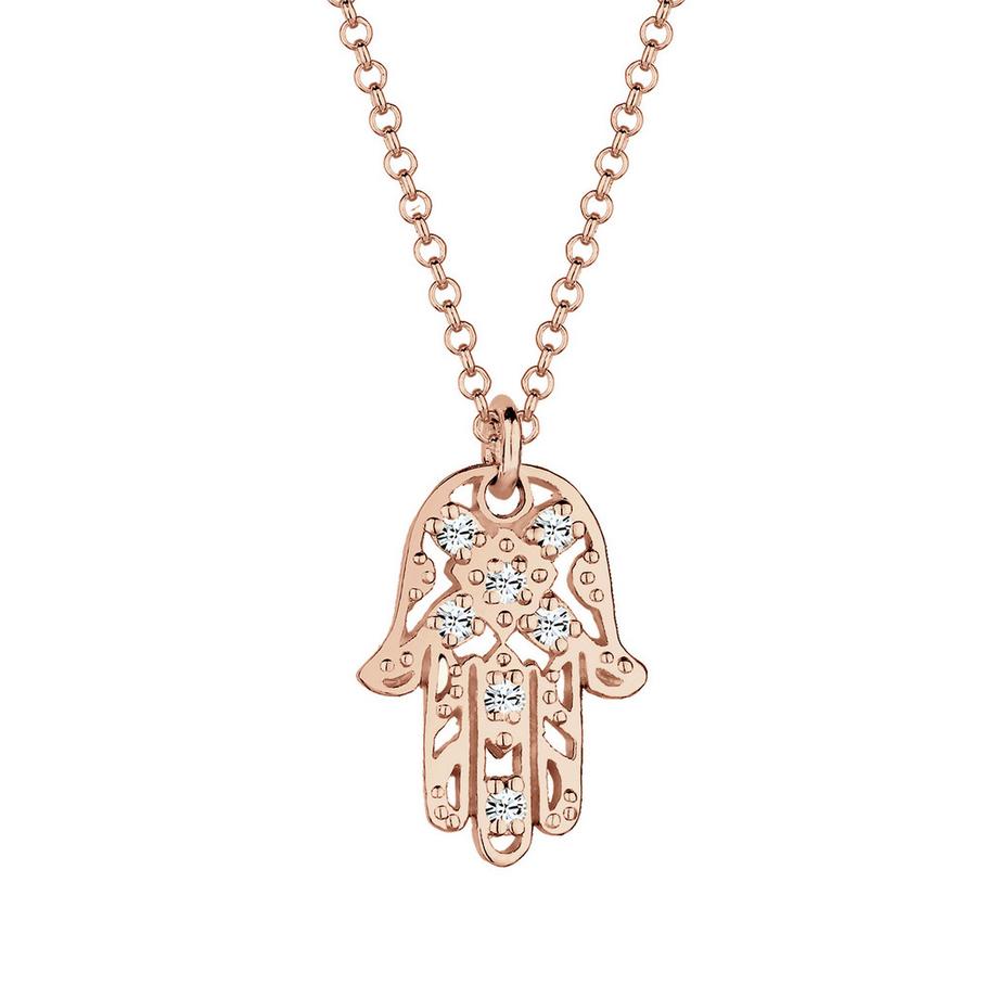 Halskette Hamsa Hand Kristalle
