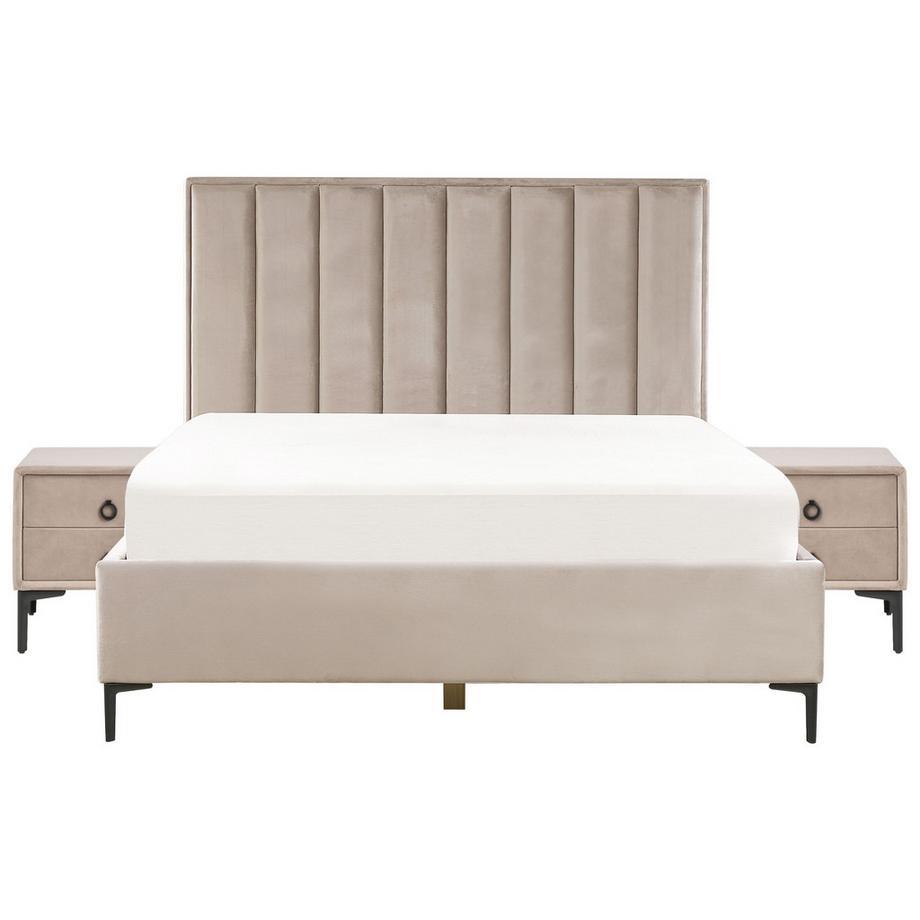 Beliani Set da camera da letto en Velluto SEZANNE  