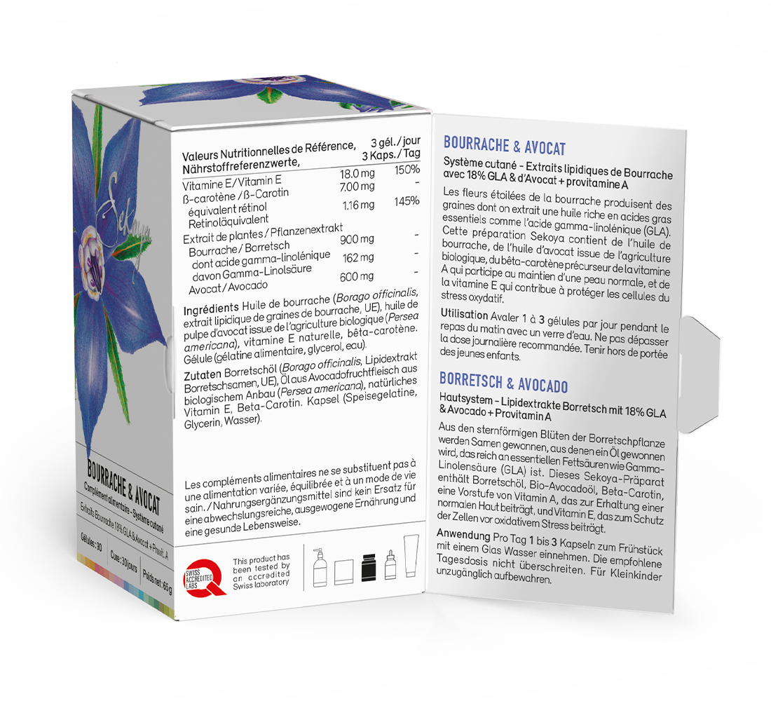 Sekoya Swiss  Borretsch & Avocado | Trockene Haut & Ekzeme 