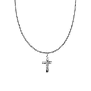 Kuzzoi  Halskette Männerkette Kreuz Gehämmert Massiv 