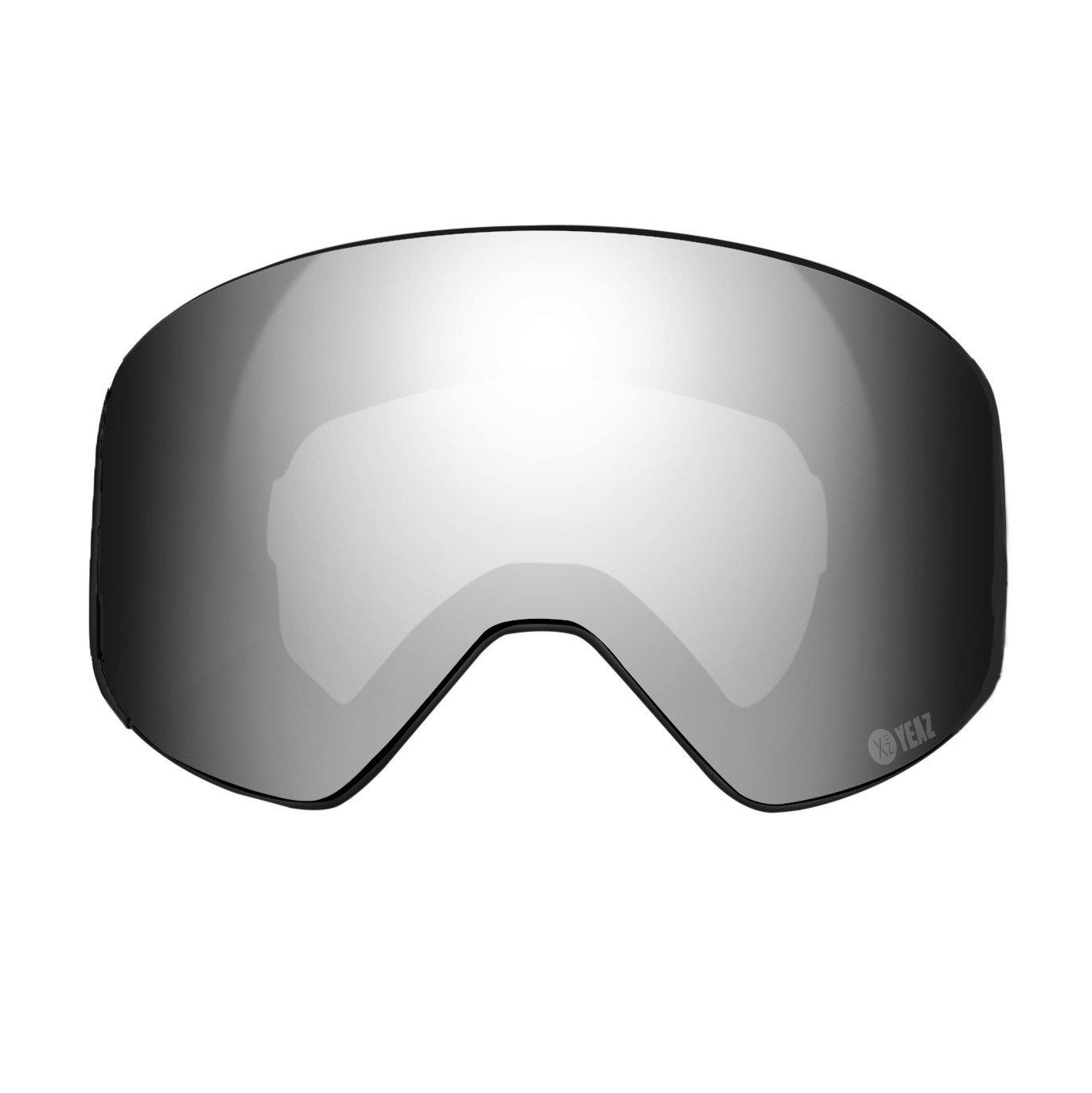 YEAZ  APEX Magnet-Ski-Snowboardbrille silber verspiegelt/schwarz 
