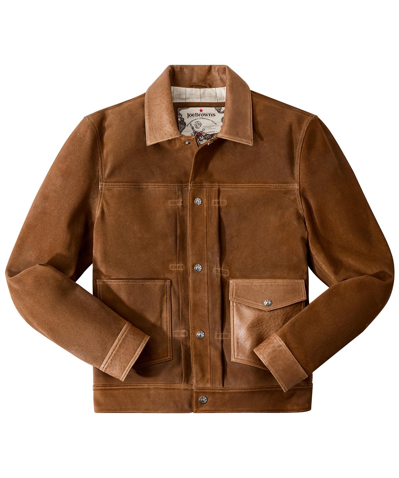 Joe Browns Giacca in pelle bicolore con fodera a quadri  