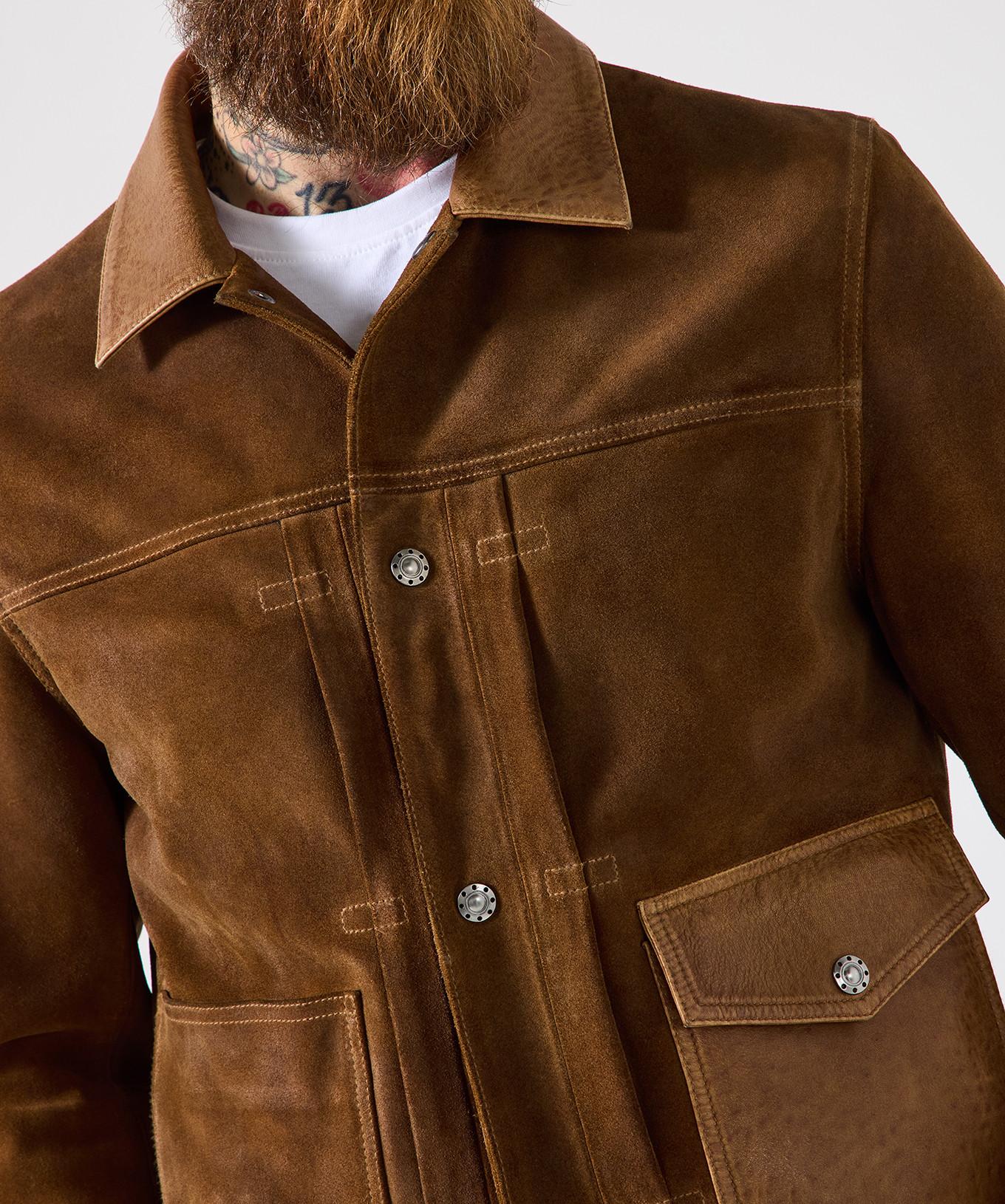 Joe Browns Giacca in pelle bicolore con fodera a quadri  