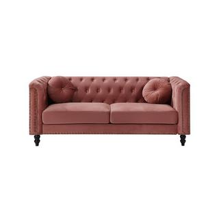 Vente-unique 3SitzerSofa TURNER Samt Altrosa  