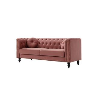 Vente-unique 3SitzerSofa TURNER Samt Altrosa  