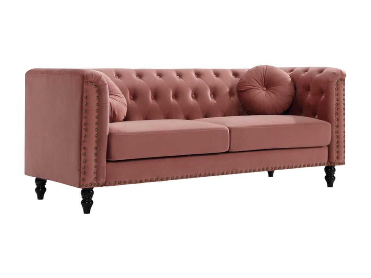 Vente-unique 3SitzerSofa TURNER Samt Altrosa  