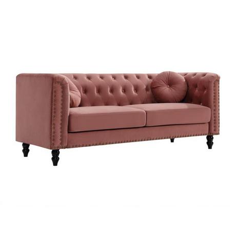 Vente-unique 3SitzerSofa TURNER Samt Altrosa  