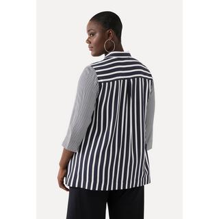 Ulla Popken  Camicia dal taglio svasato con lyocell, collo da camicia e maniche a 3/4 