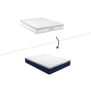 Ysmée Ensemble 140 x 190 cm sommier coffre blanc + matelas ressorts ensachés et surmatelas intégré ép.24cm - ALTIER de YSMÉE  