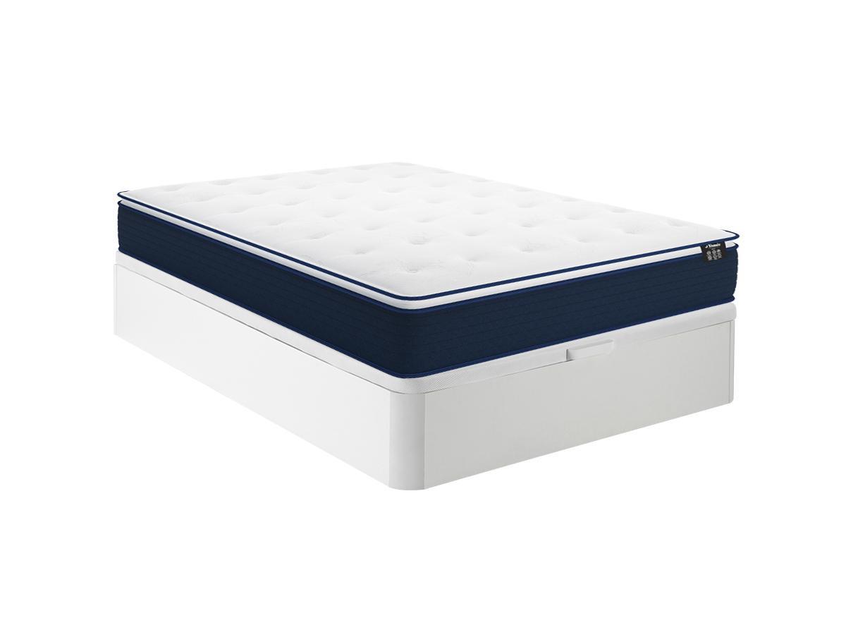 Ysmée Ensemble 140 x 190 cm sommier coffre blanc + matelas ressorts ensachés et surmatelas intégré ép.24cm - ALTIER de YSMÉE  