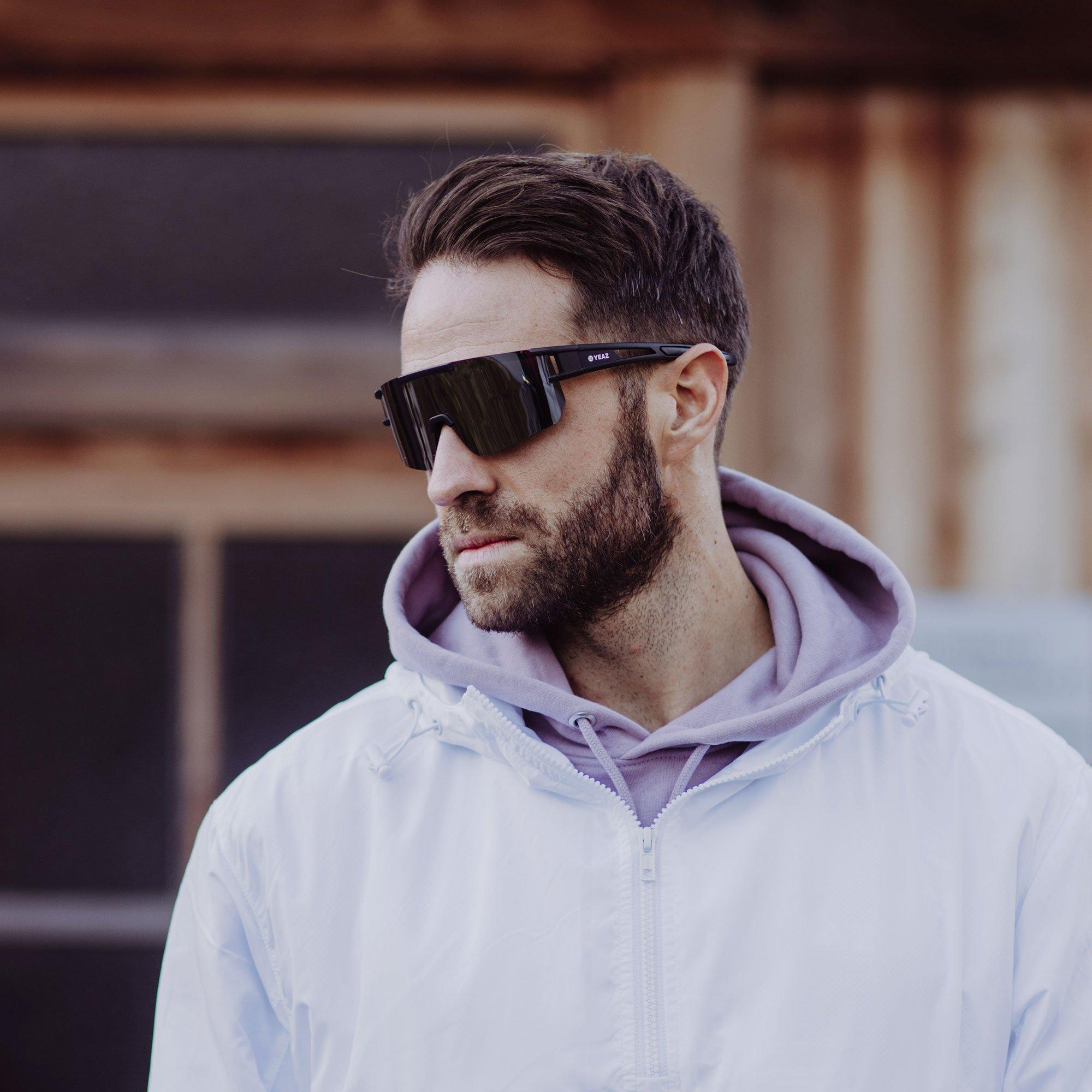 YEAZ  SUNSPARK Lunettes de soleil de sport Black/Silver Mirror 