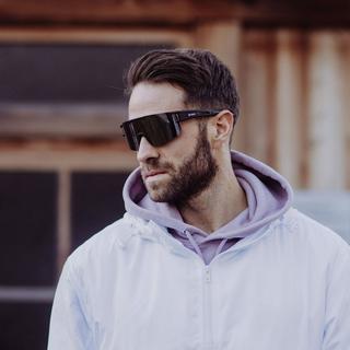 YEAZ  SUNSPARK Lunettes de soleil de sport Black/Silver Mirror 