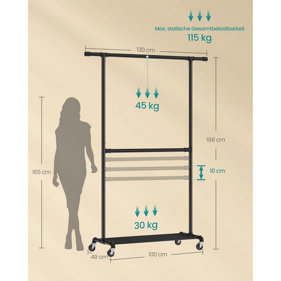 Songmics Porte-manteau à roulettes  