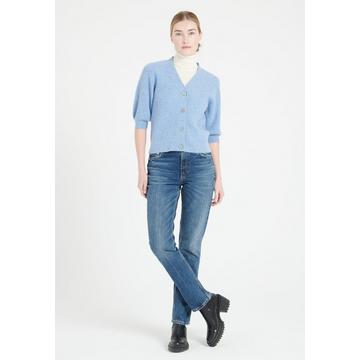 MIA 13 Cardigan con scollo a V e maniche corte - 100% cashmere