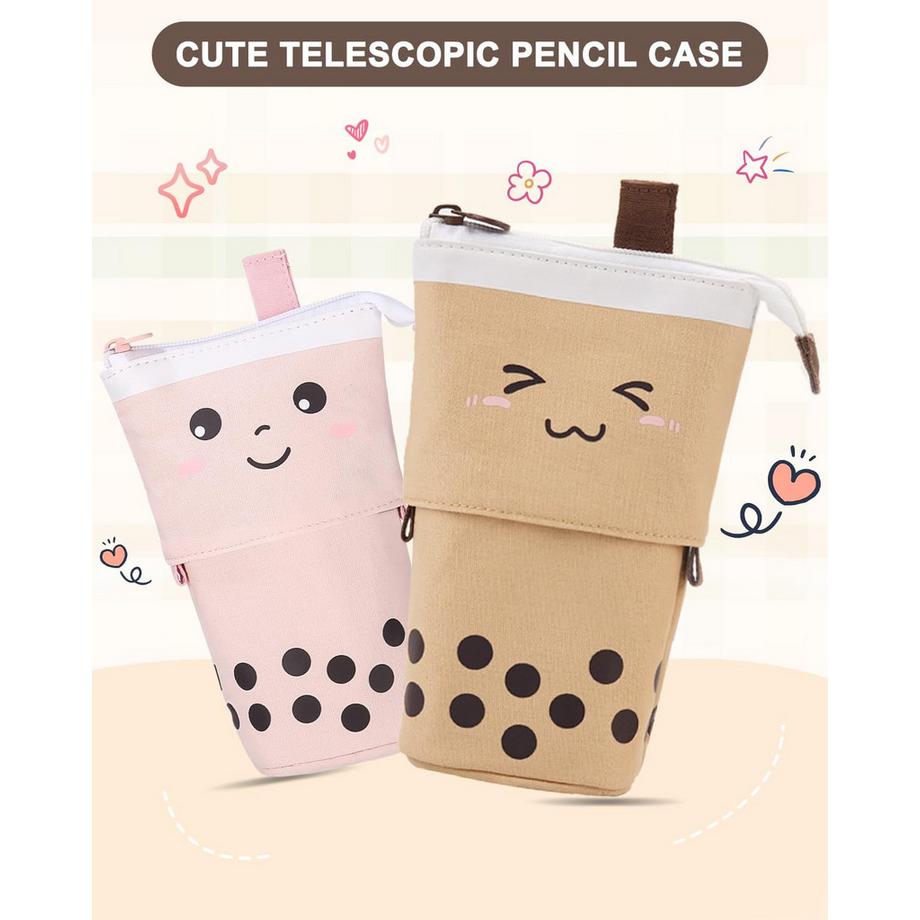 Only-bags.store Trousse à crayons zippée, trousse à crayons télescopique, trousse à crayons 2-en-1, adolescent  