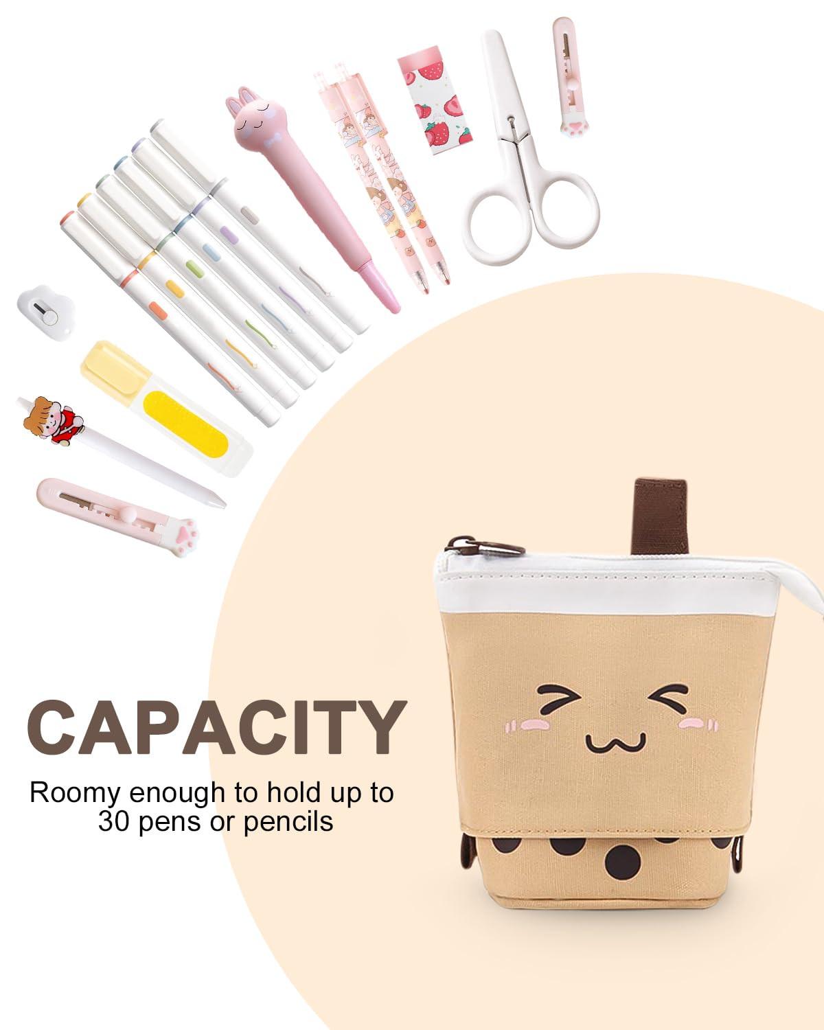 Only-bags.store Trousse à crayons zippée, trousse à crayons télescopique, trousse à crayons 2-en-1, adolescent  