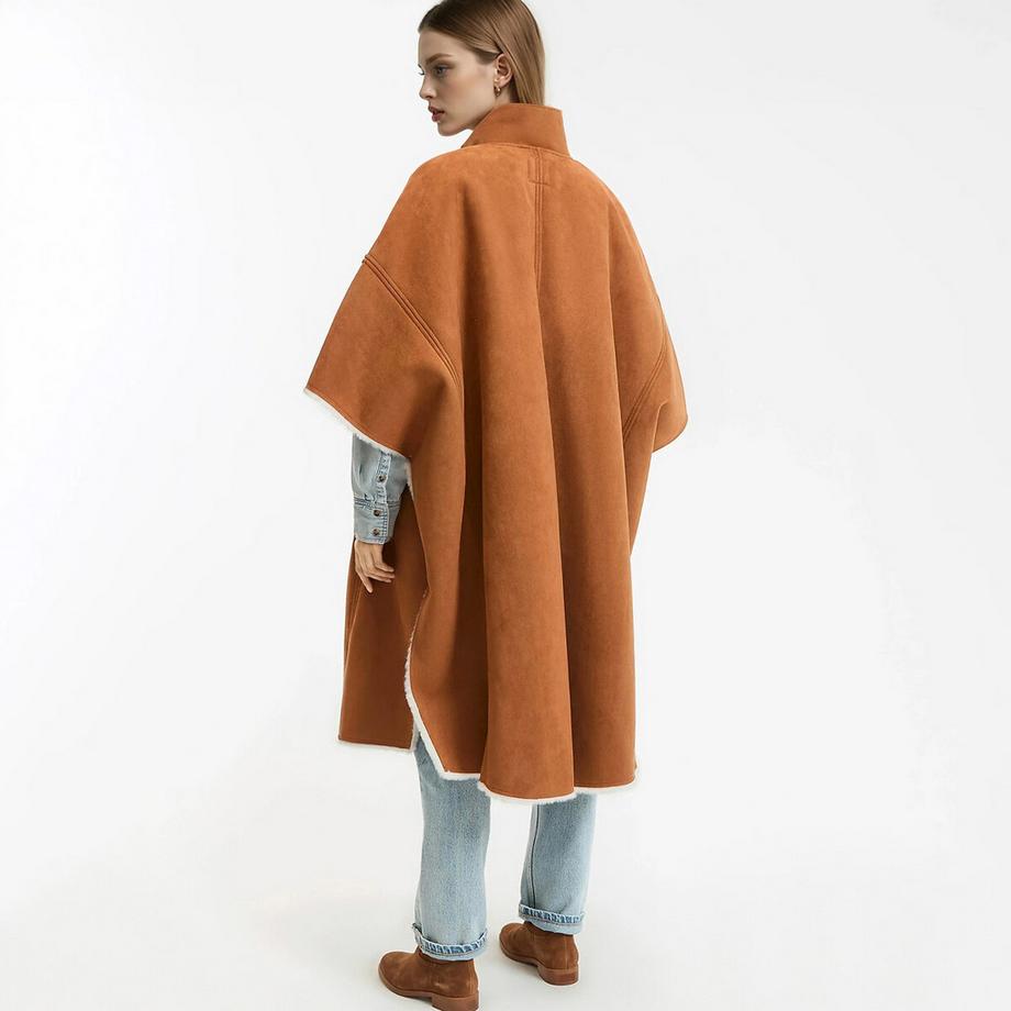 La Redoute Collections Langes Cape mit Knopfverschluss  