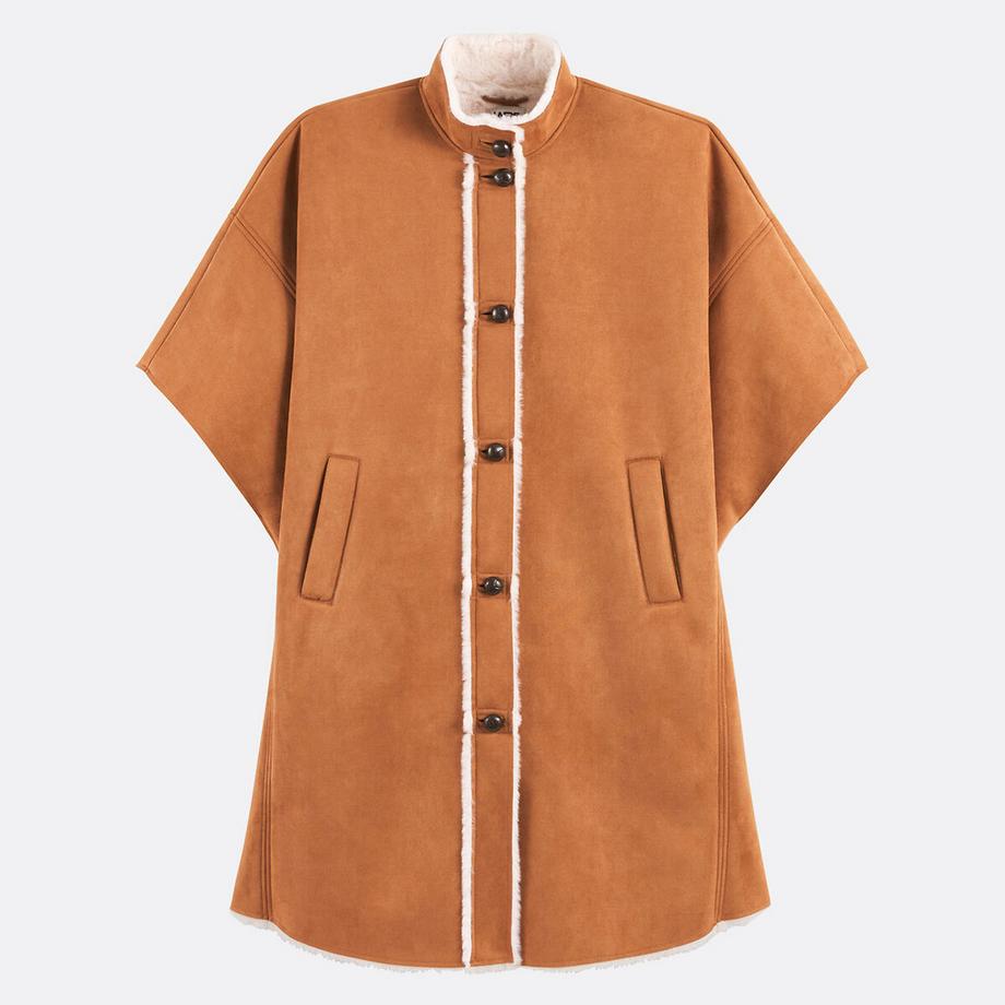 La Redoute Collections Langes Cape mit Knopfverschluss  