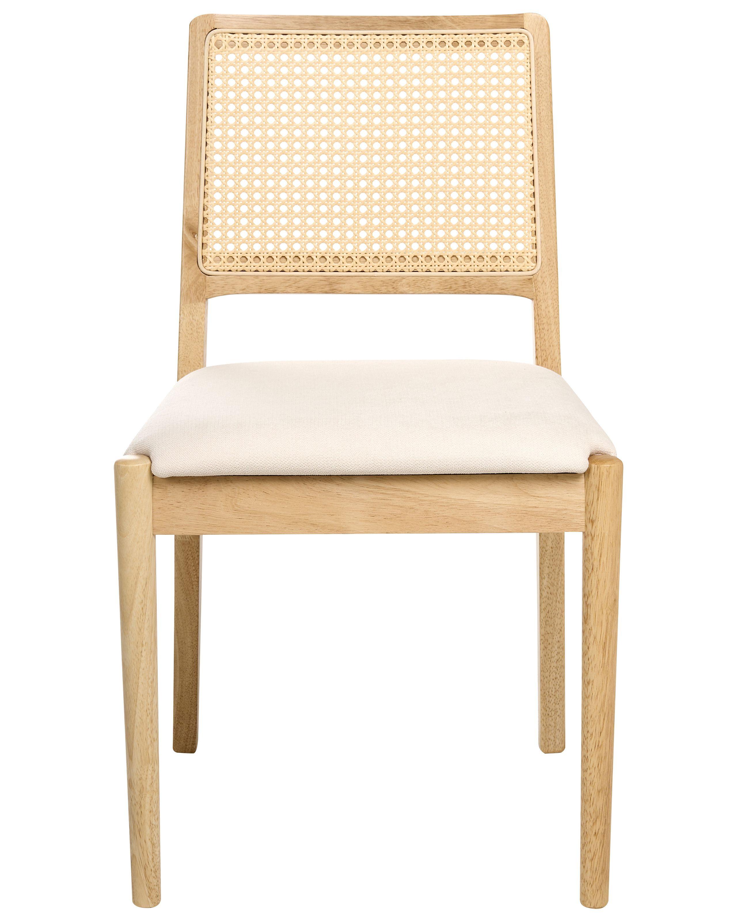 Beliani Lot de 2 chaises de salle à manger en Bois d'hévéa Rétro TAMARAC  