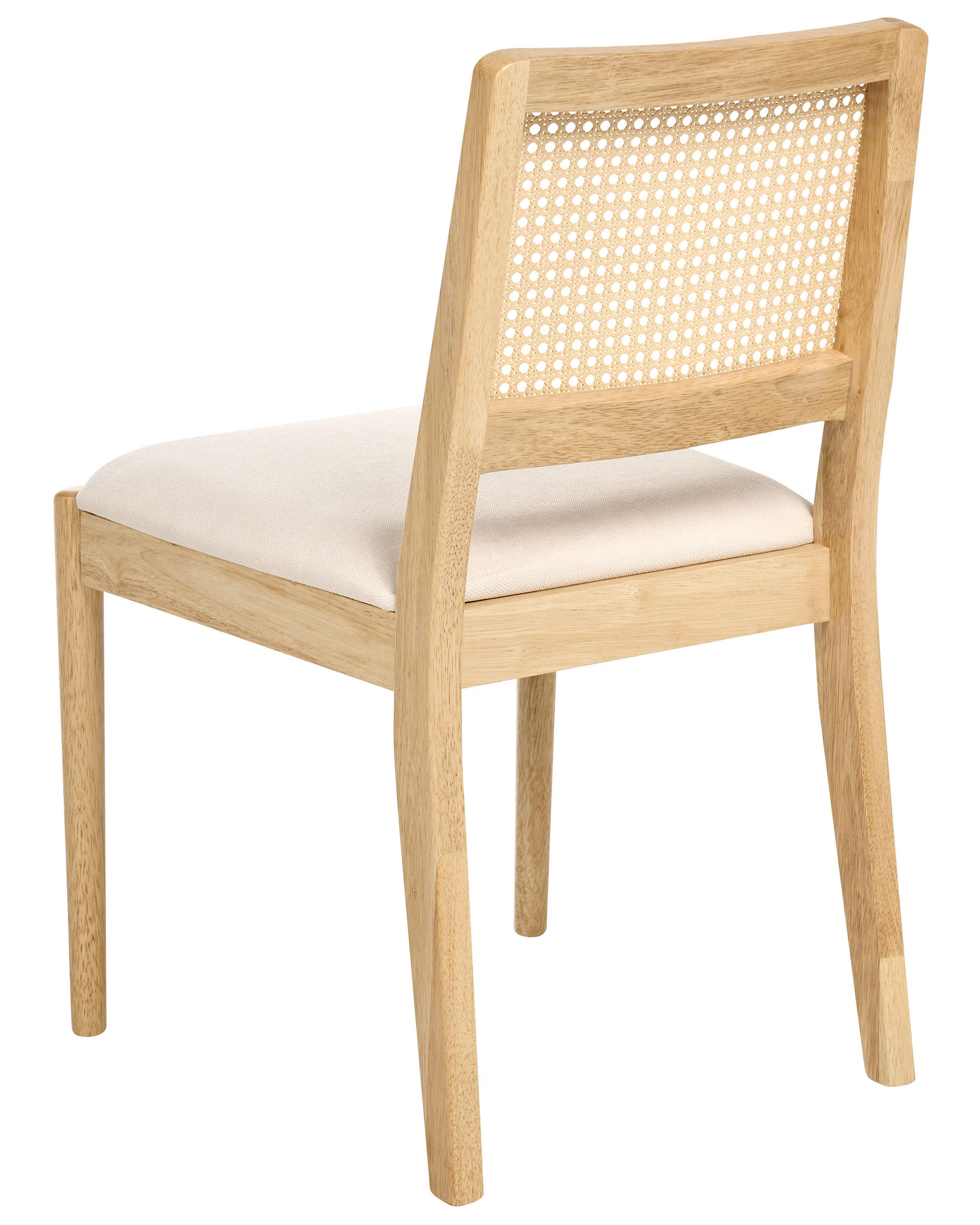 Beliani Lot de 2 chaises de salle à manger en Bois d'hévéa Rétro TAMARAC  