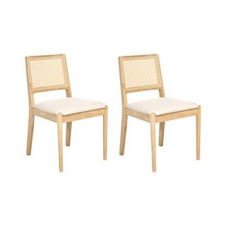 Beliani Lot de 2 chaises de salle à manger en Bois d'hévéa Rétro TAMARAC  