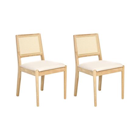 Beliani Lot de 2 chaises de salle à manger en Bois d'hévéa Rétro TAMARAC  