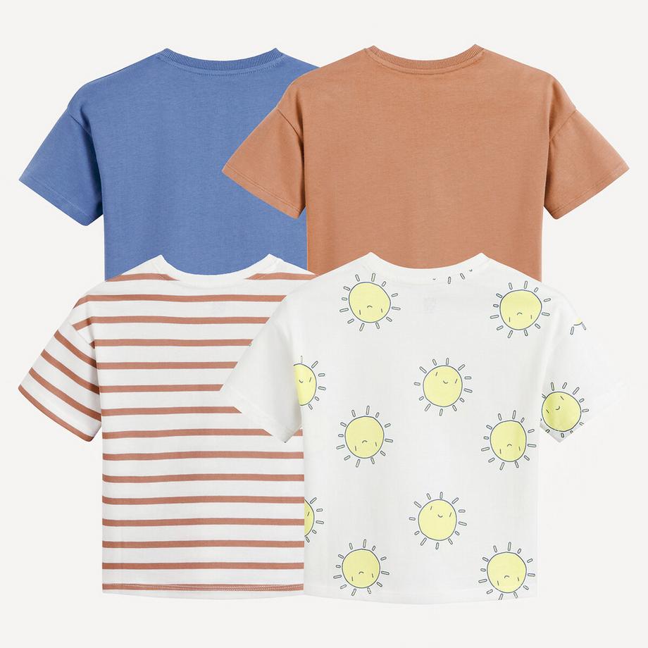 La Redoute Collections  Lot de 4 T-shirts col rond imprimés 