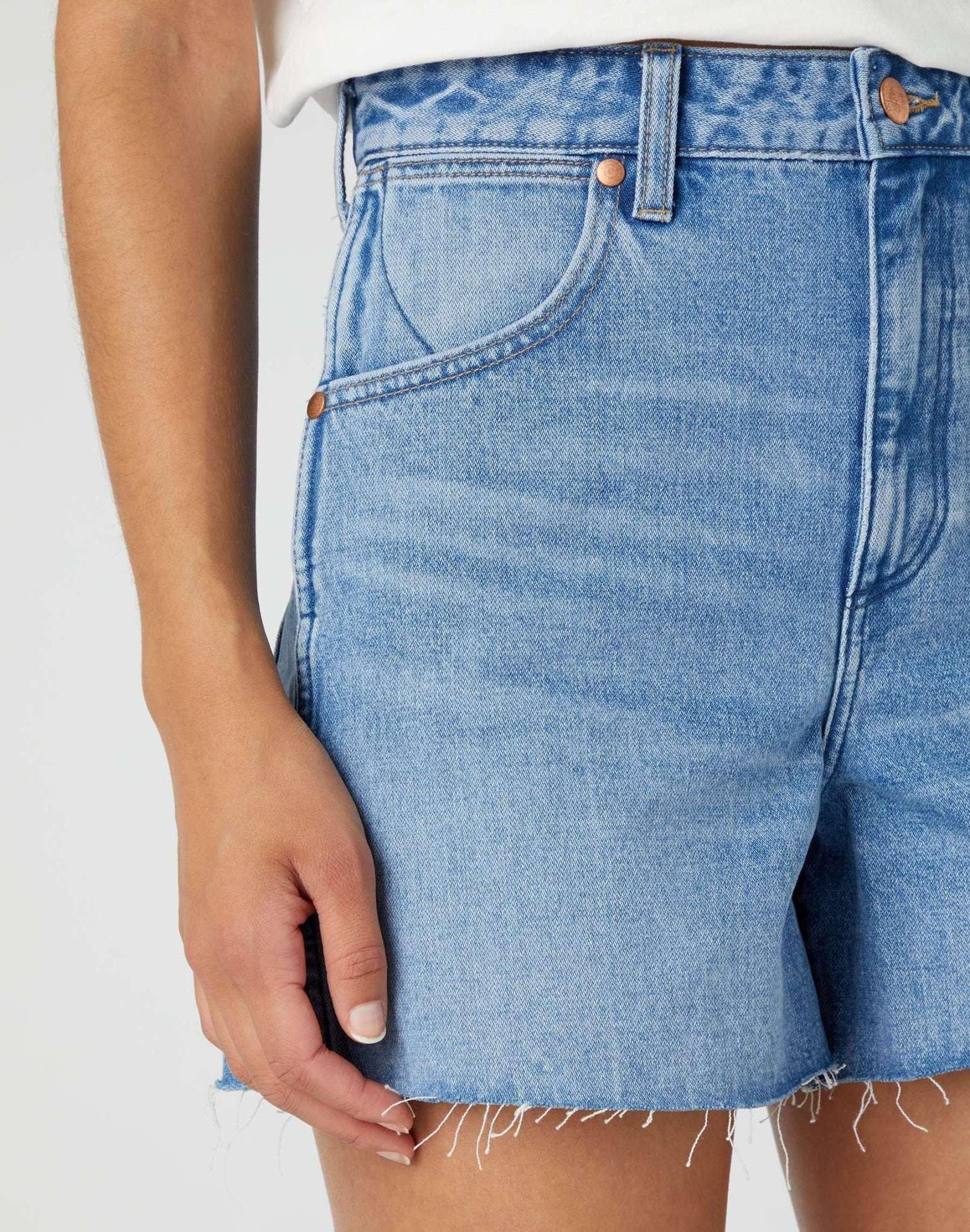 Wrangler Donna Shorts in denim a vita alta  