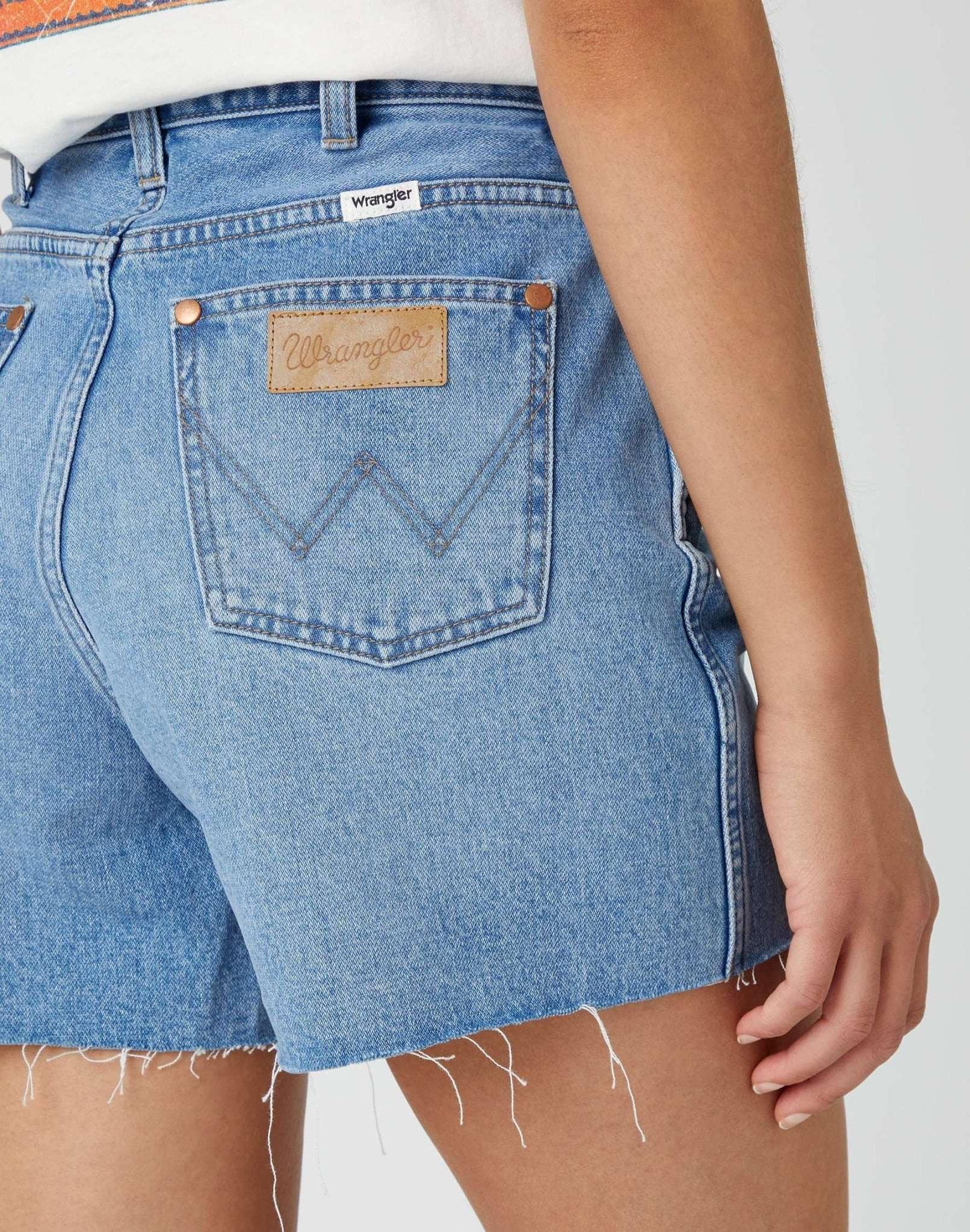 Wrangler Donna Shorts in denim a vita alta  