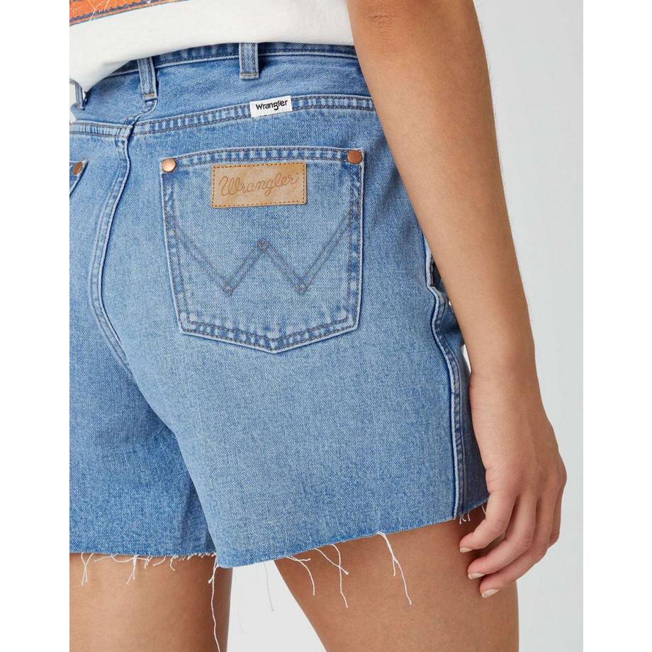 Wrangler Donna Shorts in denim a vita alta  
