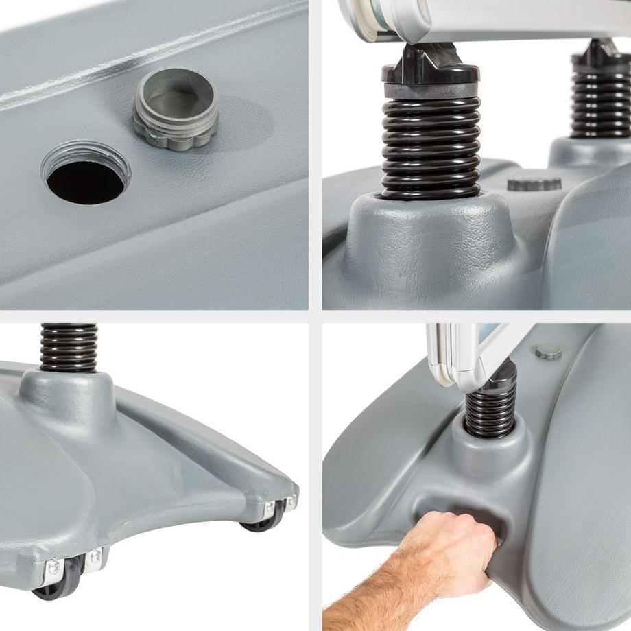 Tectake  Plakatständer  DIN A1, doppelseitig wetterfest, mit Aluminiumrahmen und Fußtank 