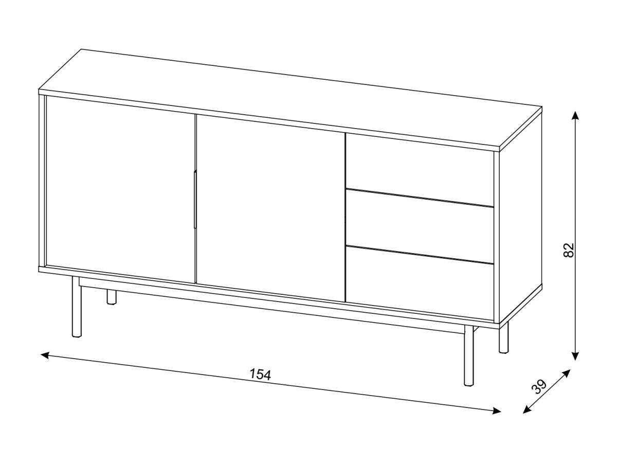 Vente-unique  Credenza con 2 ante e 3 cassetti Beige - DABRIANA 