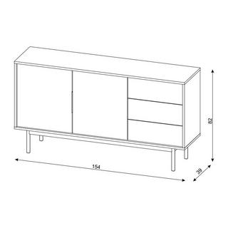 Vente-unique  Credenza con 2 ante e 3 cassetti Beige - DABRIANA 