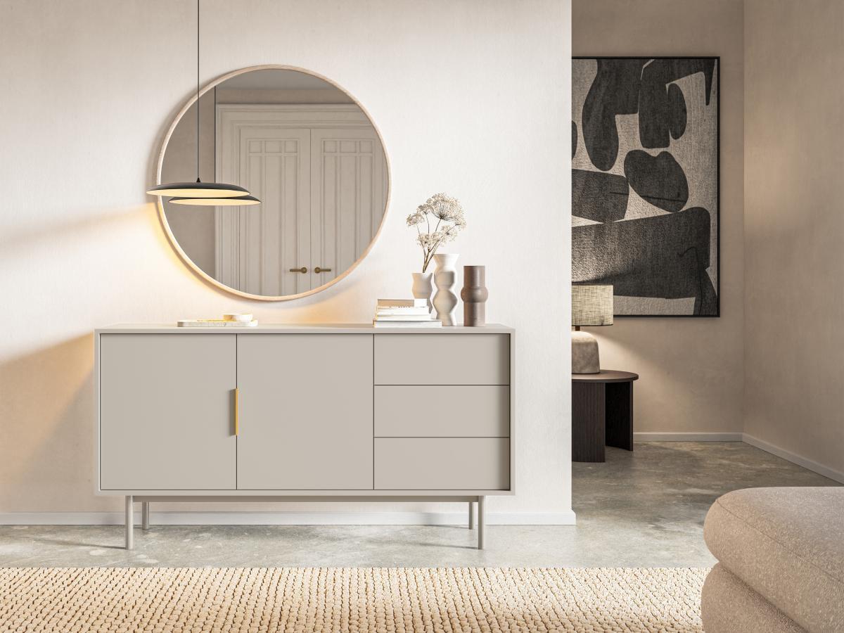 Vente-unique  Buffet avec 2 portes et 3 tiroirs - Beige - DABRIANA 