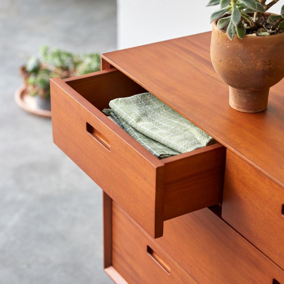 Tikamoon Commode en acajou massif Magda 50's  