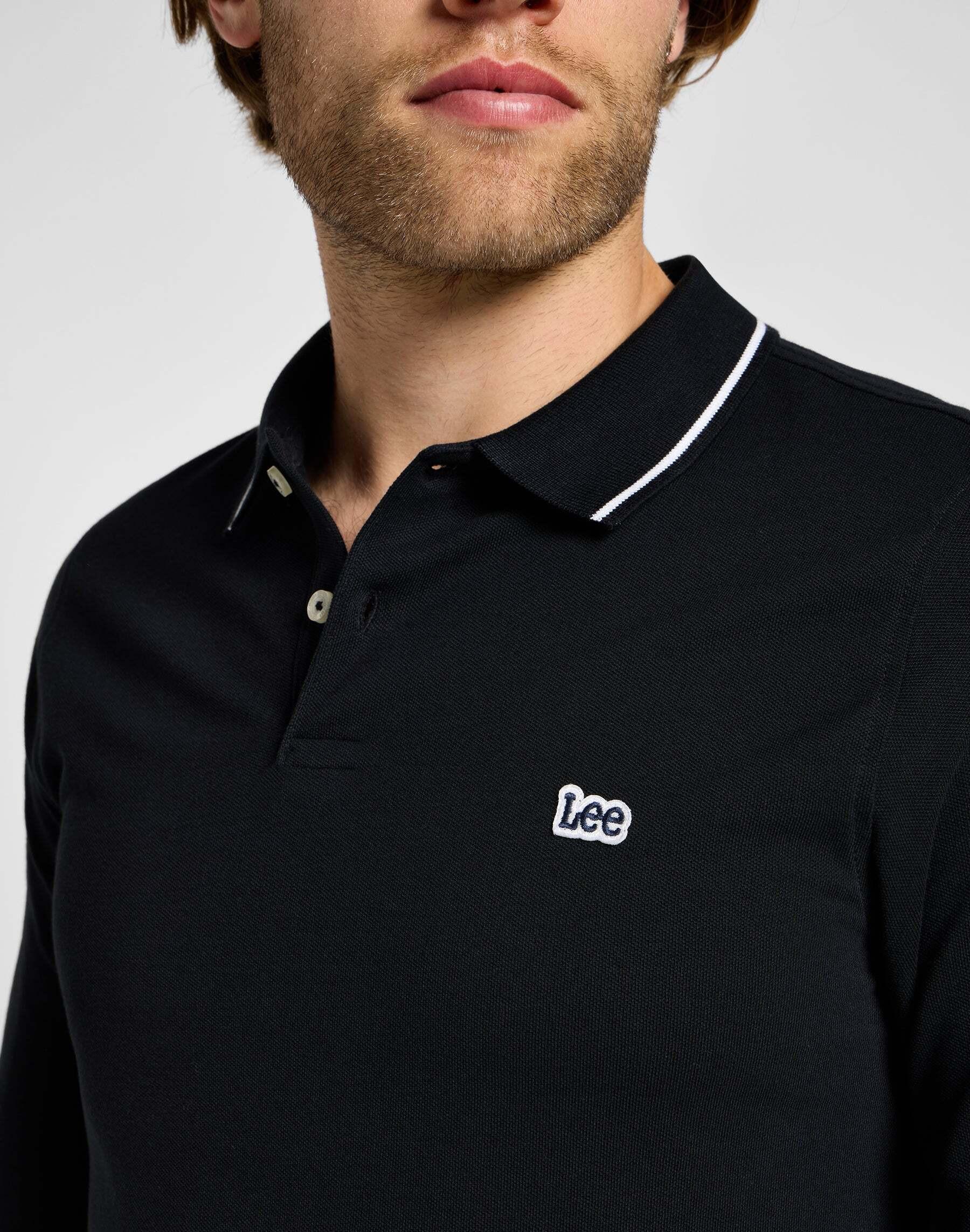 Lee Pique Langarm Poloshirt  