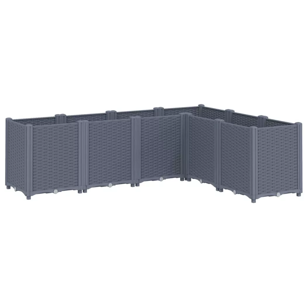 Vidaxl Fioriera Da Giardino Grigio Blu 160x120x53 Cm In Pp