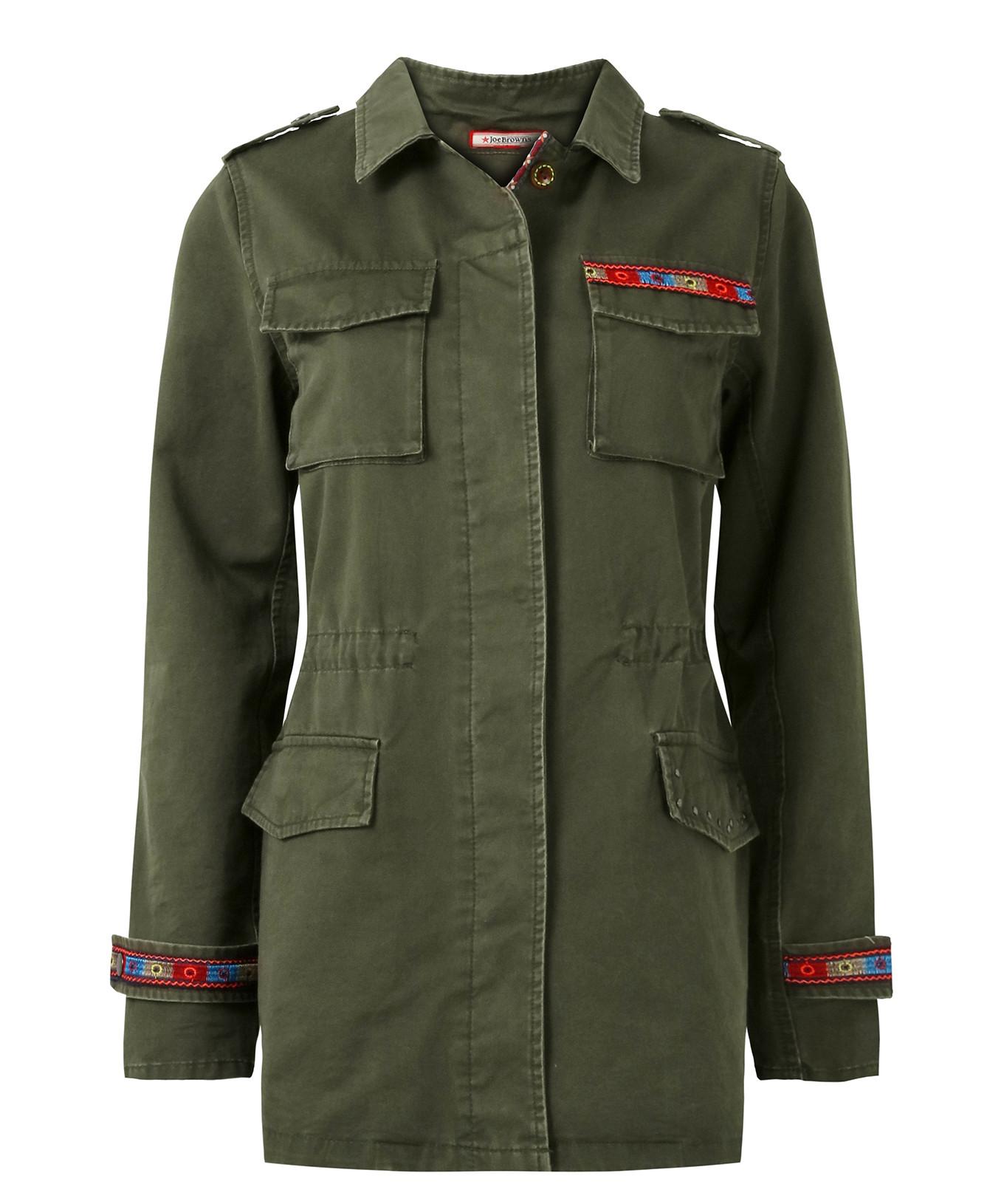 Joe Browns Giacca Khaki Oversize Ricamata  