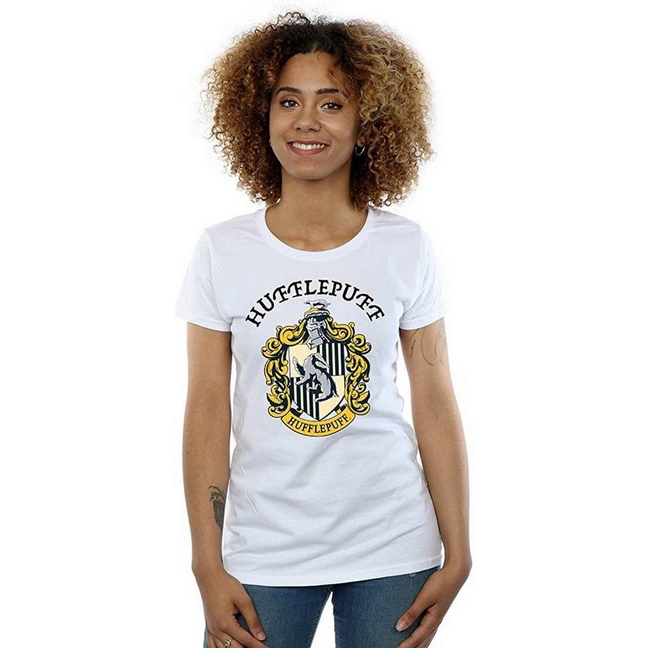 HARRY-POTTER Hufflepuff Blason T-Shirt Coupe Cintrée  