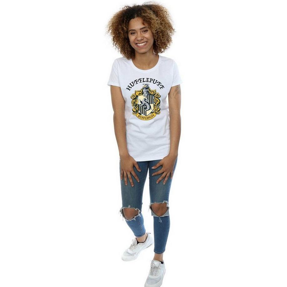 HARRY-POTTER Hufflepuff Blason T-Shirt Coupe Cintrée  