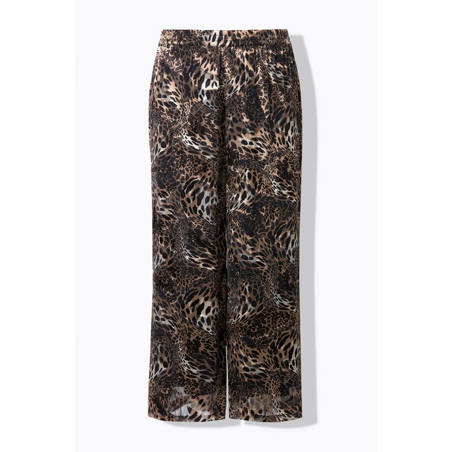 Ulla Popken Chiffon Hose doppellagig weites Bein Elastikbund  