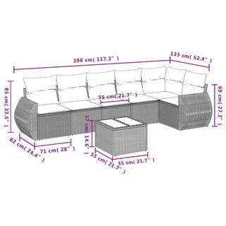 VidaXL set divano da giardino Polirattan  