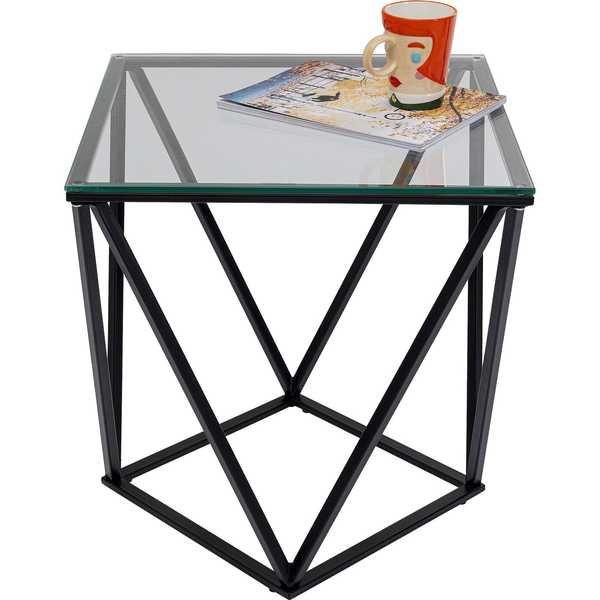 KARE Design Table d'appoint Cristallo noir 50x50  